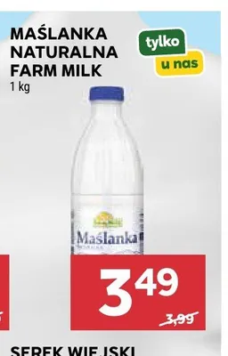 Maślanka naturalna Farm Milk promocja w Stokrotka