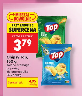 Chipsy o smaku fromage Top promocja w Biedronka