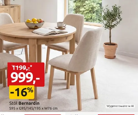 Stół Bernardin promocja w Black Red White