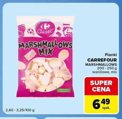 Pianki Carrefour Marshmallows waniliowe promocja w Carrefour Market
