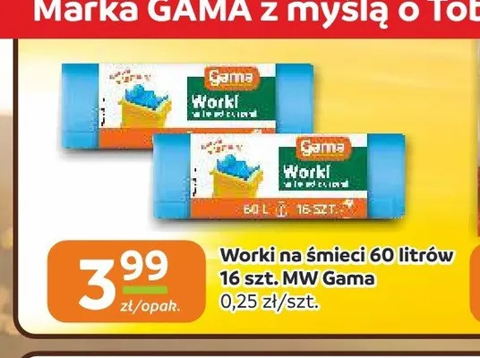 Worki na śmieci Gama Worki 60 l promocja w Społem Częstochowa