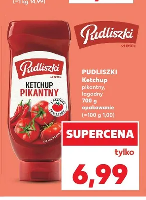 Ketchup łagodny Pudliszki promocja w Kaufland