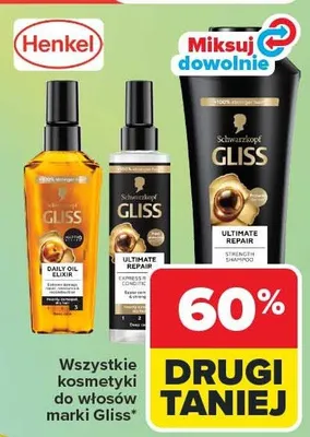 Wszystkie kosmetyki do włosów marki Gliss promocja w Carrefour