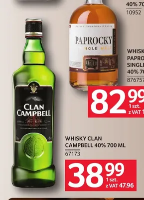 Whisky Clan Campbell 40% promocja w Selgros