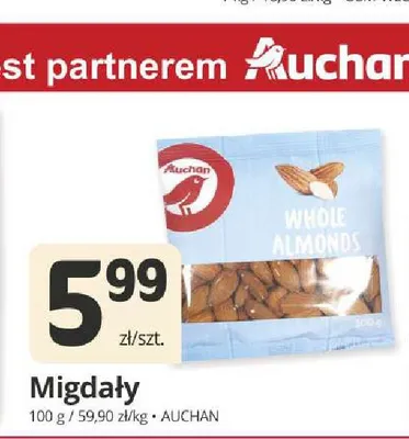 Migdały Auchan promocja w Marketvita