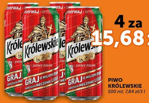 Piwo Królewskie Jasne Pełne promocja w Euro Sklep
