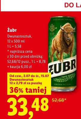 Piwo Żubr 12-pak promocja w Lidl