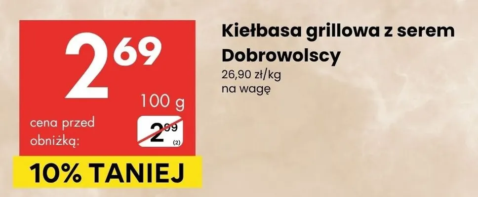 Kiełbasa grillowa z serem promocja w Delikatesy Centrum