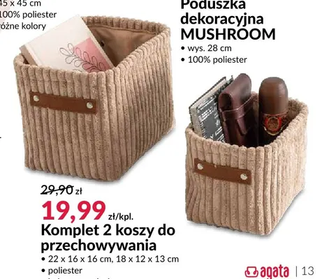 Komplet 2 koszy do przechowywania promocja w Salony Agata
