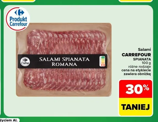 Salami Spianata Romana Carrefour Extra promocja w Carrefour