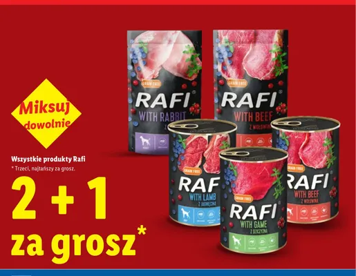 Karma dla psów mokra Rafi z dziczyzną promocja w Lidl