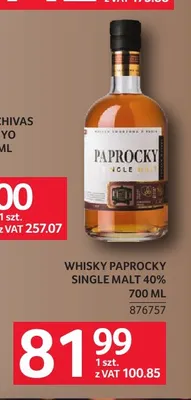 Whisky Paprocky Single Malt promocja w Selgros