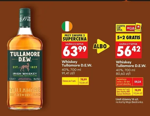 Whiskey Tullamore D.E.W. promocja w Biedronka