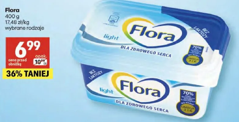 Flora light wybrane rodzaje promocja w Delikatesy Centrum