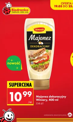 Majonez dekoracyjny Winiary promocja w Biedronka