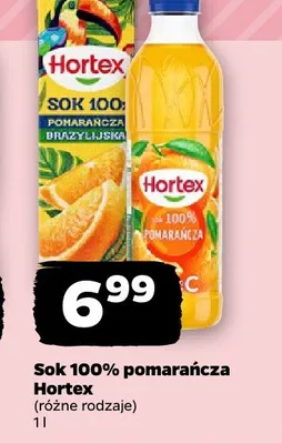 Sok 100% pomarańcza Hortex butelka promocja w Netto