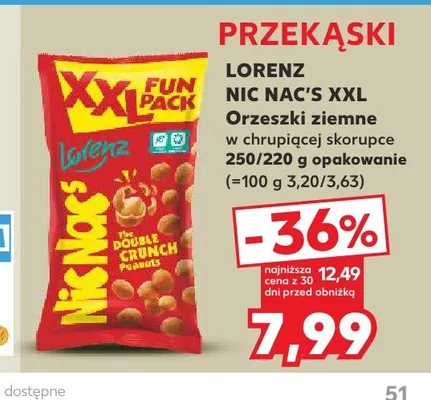 Orzeszki ziemne Lorenz Nic Nac's XXL 250 g promocja w Kaufland