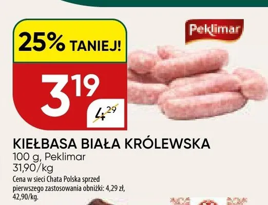 Kiełbasa biała królewska promocja w Chata Polska