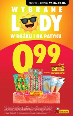 Lody rożek Diuna Duo o smaku waniliowo-czekoladowym promocja w Biedronka
