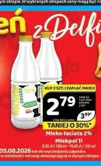 Mleko Łaciate 2% Mlekpol promocja w Delfin