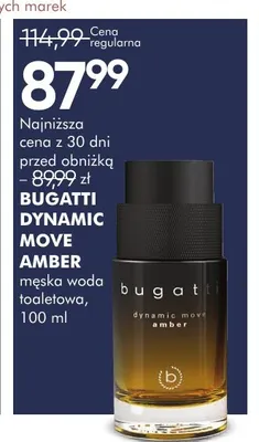 Woda toaletowa męska Bugatti Dynamic Move Amber promocja w Super-Pharm