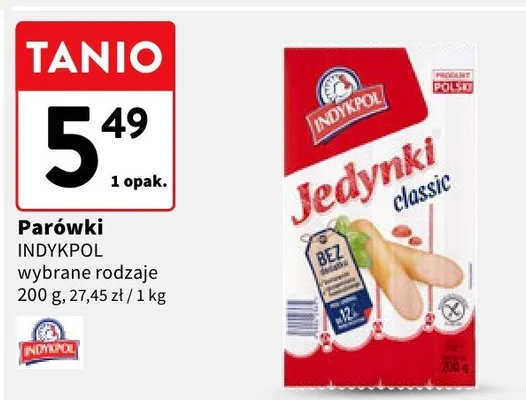 Parówki Indykpol promocja w Intermarche