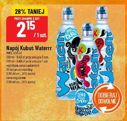Napój Kubuś Waterrr różne rodzaje promocja w POLOmarket