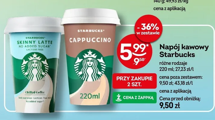 Napój kawowy Starbucks Cappuccino promocja w Żabka