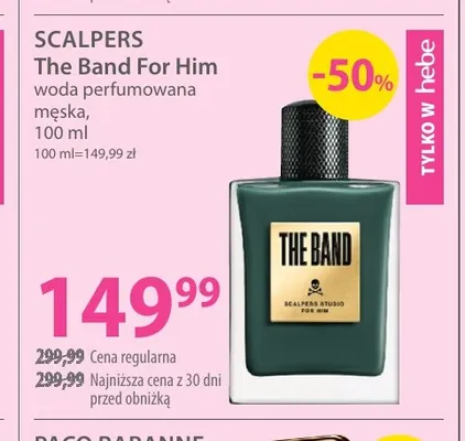 Woda perfumowana męska The Band For Him Scalpers promocja w Hebe