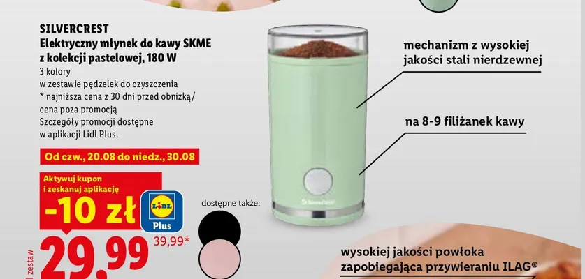 Elektryczny młynek do kawy Silvercrest SKME promocja w Lidl