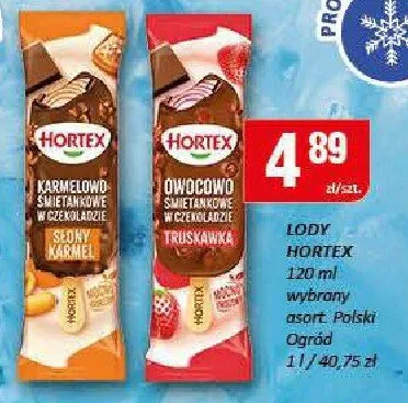 Lody Hortex karmelowo-śmietankowe w czekoladzie słony karmel promocja w Chorten
