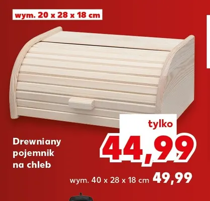 Drewniany pojemnik na chleb 40x28x18 cm promocja w Kaufland