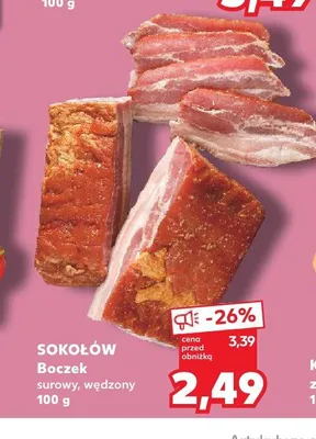 Boczek surowy wędzony Sokołów promocja w Kaufland