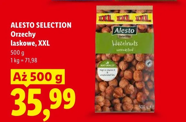 Orzechy laskowe Alesto Selection XXL promocja w Lidl