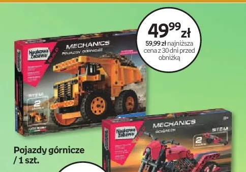Pojazdy górnicze Mechanics Clementoni promocja w Empik