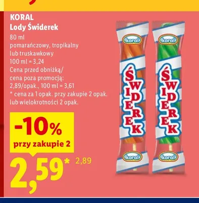 Lody Świderek pomarańczowy promocja w Lidl
