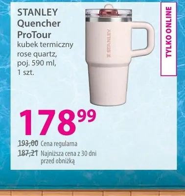 Kubek termiczny rose quartz STANLEY Quencher ProTour promocja w Hebe