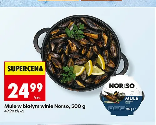 Mule w białym winie Norso promocja w Biedronka
