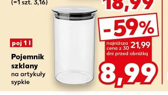 Pojemnik szklany na artykuły sypkie promocja w Kaufland