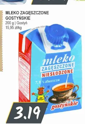 Mleko zagęszczone Gostyńskie promocja w Słoneczko