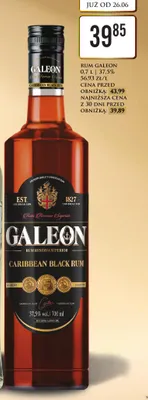 Rum Galeon Caribbean Black promocja w Dino