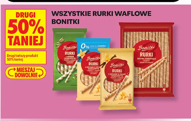 Rurki waflowe Bonitki promocja w Biedronka