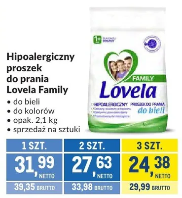 Hipoalergiczny proszek do prania Lovela Family promocja w Makro