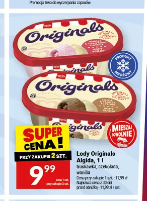 Lody Originals czekoladowe Algida promocja w Twój Market