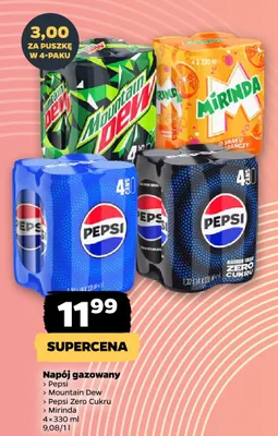 Napój gazowany Pepsi Zero Cukru 4-pak promocja w Netto