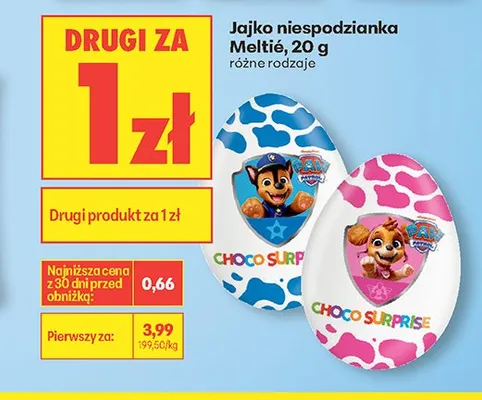Jajko niespodzianka Meltié Choco Surprise niebieskie promocja w Biedronka