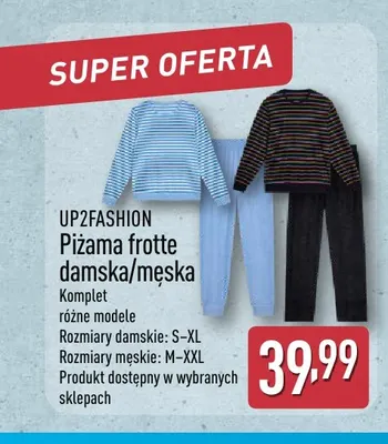 Piżama frotte męska Up2fashion promocja w Aldi