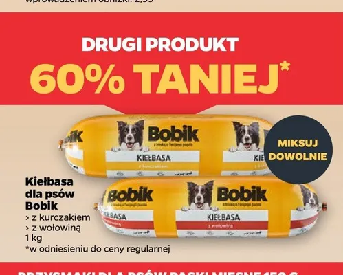 Kiełbasa dla psów Bobik z wołowiną promocja w Netto
