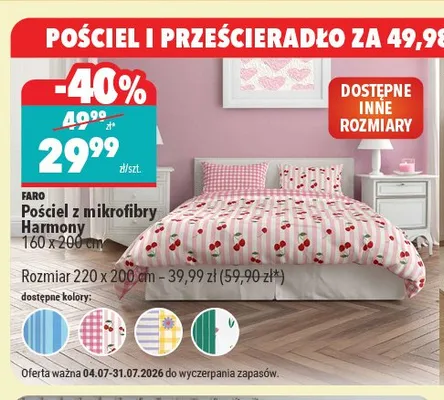 Pościel z mikrofibry Faro Harmony 160x200 cm promocja w Biedronka Home