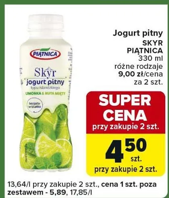 Jogurt pitny Skyr promocja w Carrefour Express
